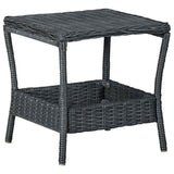 Vidaxl 2-delige loungeset met kussens poly rattan donkergrijs