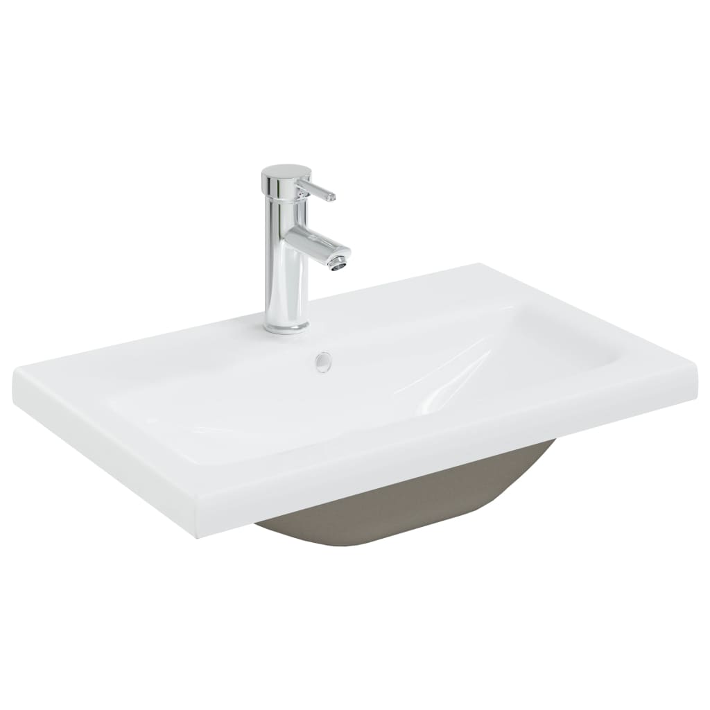 Vidaxl Built -in Washbasin con rubinetto 61x39x18 cm bianco ceramico