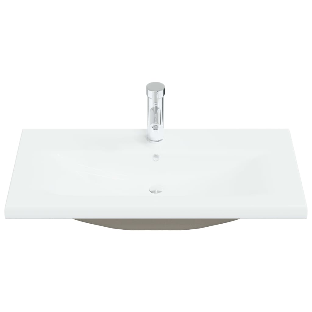 Vidaxl construido -in Washbasin con grifo 81x39x18 cm de cerámica blanca