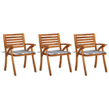 Vidaxl tuinstoelen 3 st met kussens massief acaciahout