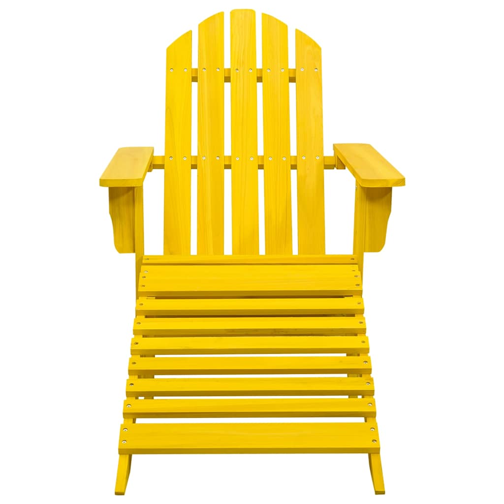 Vidaxl tuinstoel adirondack met voetenbank massief vurenhout geel