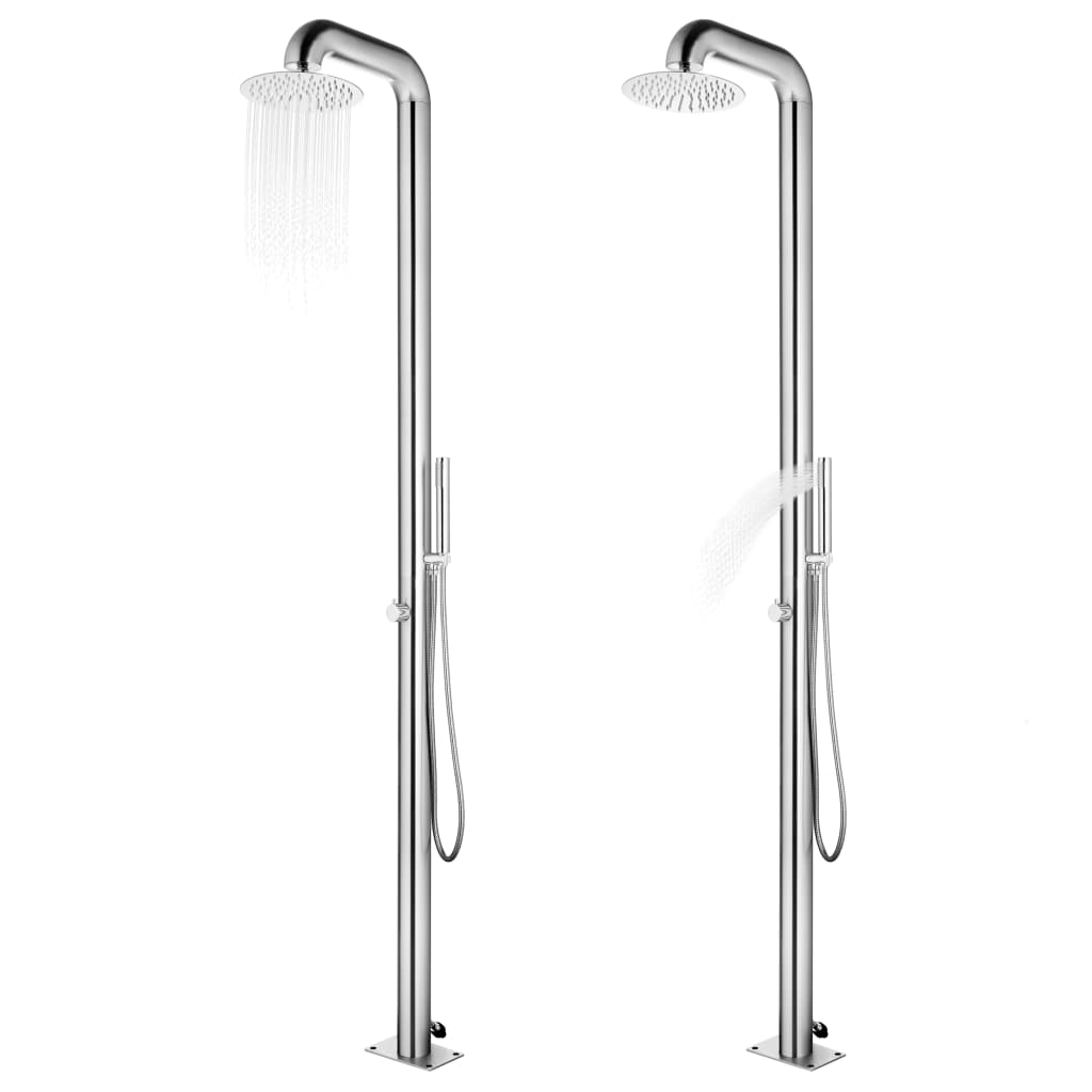 Vidaxl outdoor shower 225 cm stainless steel