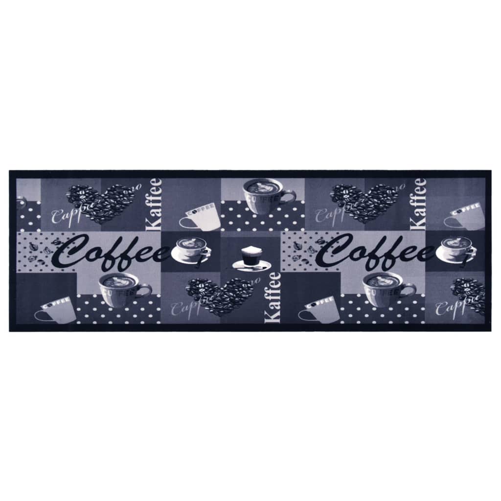Vidaxl Cuisine Mat Café lavable 60x180 cm bleu