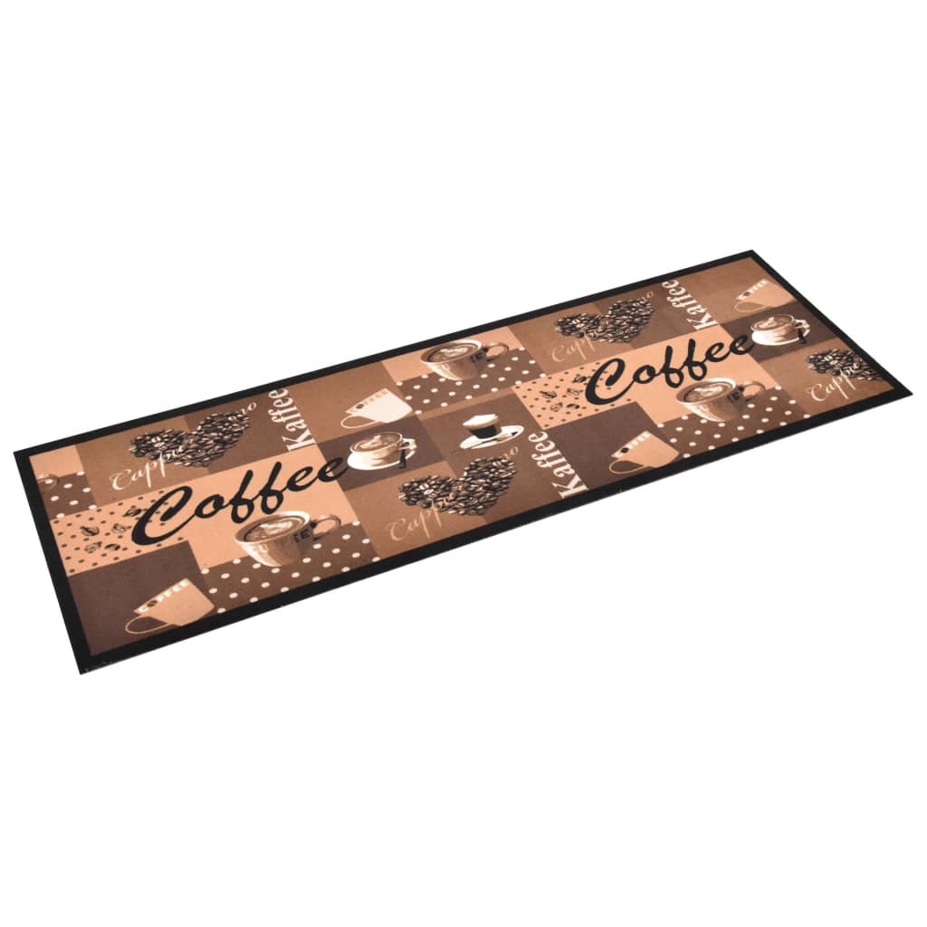 Vidaxl Cuisine Mat Café lavable 60x180 cm marron