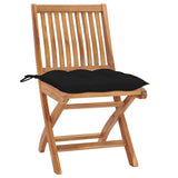 Vidaxl tuinstoelen 2 st met zwarte kussens massief teakhout
