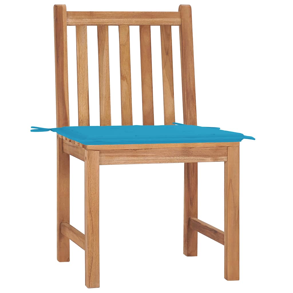 Vidaxl tuinstoelen 2 st met kussens massief teakhout