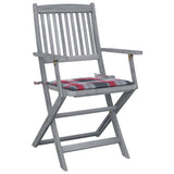 Vidaxl tuinstoelen 2 st inklapbaar met kussens massief acaciahout