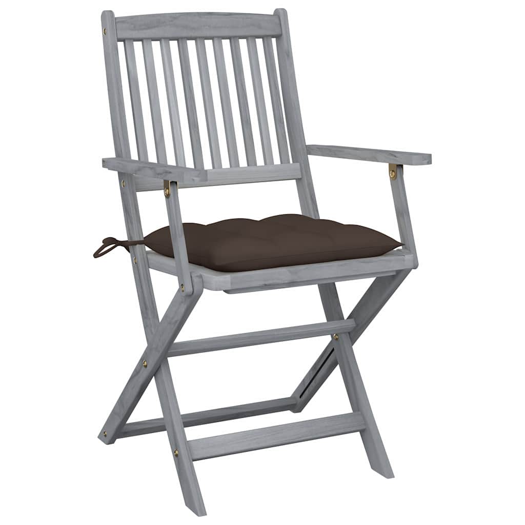 Vidaxl tuinstoelen 2 st inklapbaar met kussens massief acaciahout