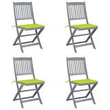 Vidaxl tuinstoelen 4 st inklapbaar met kussens massief acaciahout