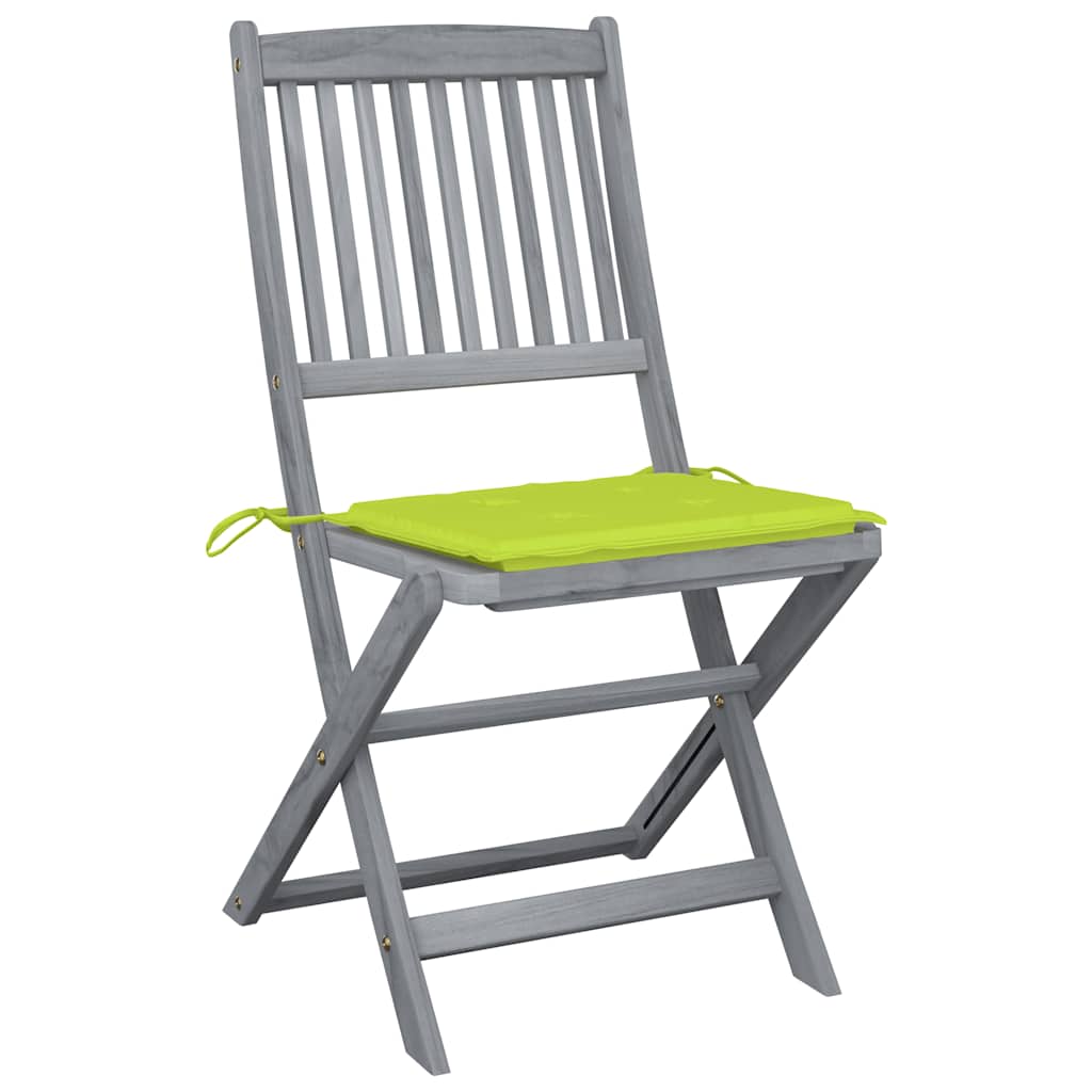 Vidaxl tuinstoelen 4 st inklapbaar met kussens massief acaciahout