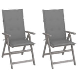 Vidaxl tuinstoelen 2 st verstelbaar met kussens massief acaciahout