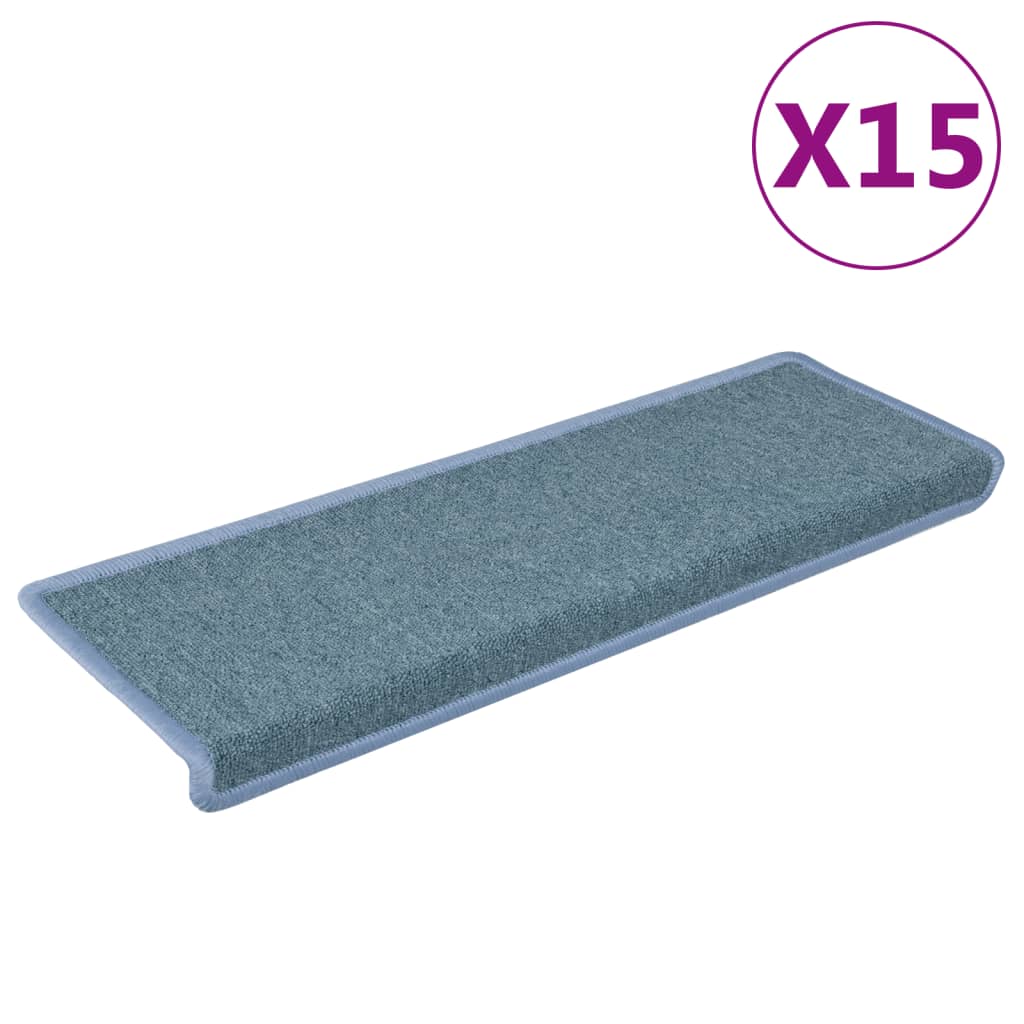 Vidaxl trapmatten 15 st 65x21x4 cm blauw