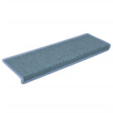 Vidaxl Mats d'escalier 15 st 65x21x4 cm bleu