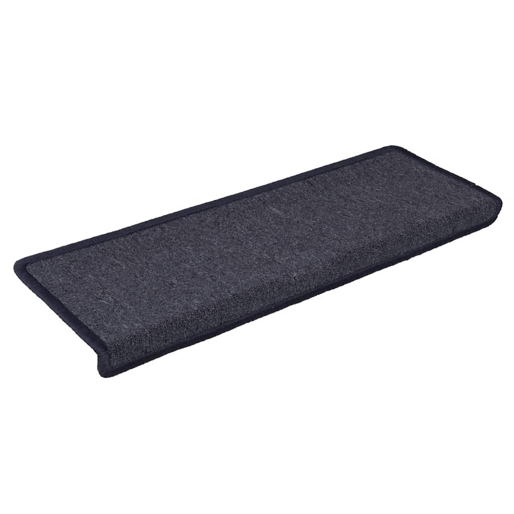 Mattes d'escalier Vidaxl 15 ST 65X21X4 cm Gris foncé et bleu avec bordure rectangulaire