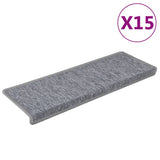 Mattes d'escalier Vidaxl 15 st 65x21x4 cm blanc et gris