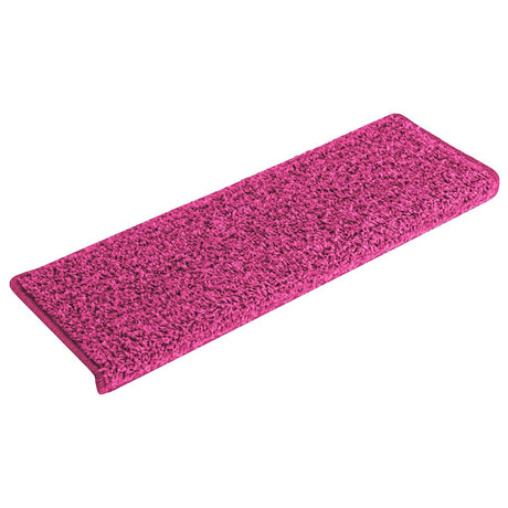 VidaXL tapis d'escalier 15 pcs 65x21x4 cm rose