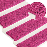 VidaXL tapis d'escalier 15 pcs 65x21x4 cm rose