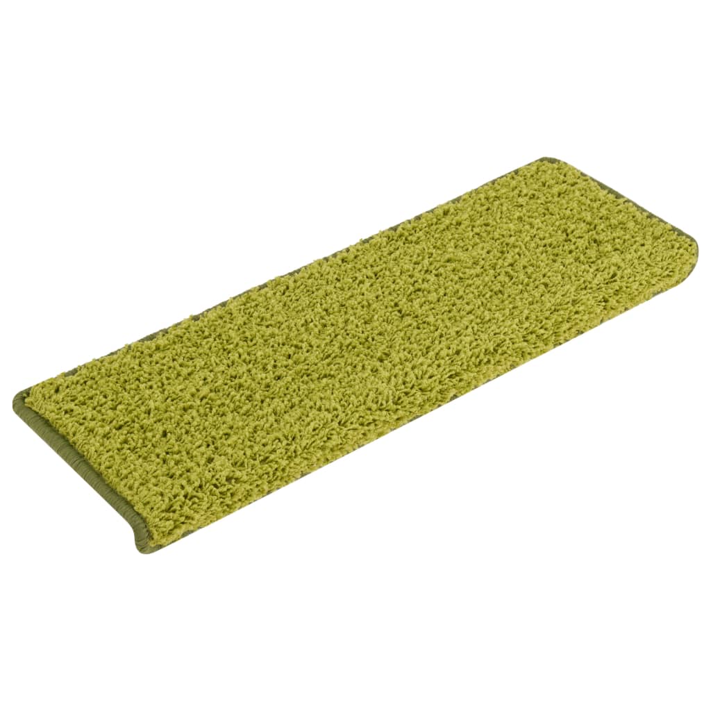 VidaXL tapis d'escalier 15 pcs 65x21x4 cm vert