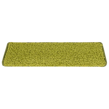 VidaXL tapis d'escalier 15 pcs 65x21x4 cm vert