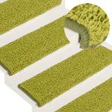 VidaXL tapis d'escalier 15 pcs 65x21x4 cm vert
