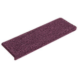 VidaXL tapis d'escalier 15 pcs 65x21x4 cm violet foncé