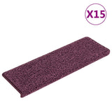 VidaXL tapis d'escalier 15 pcs 65x21x4 cm violet foncé