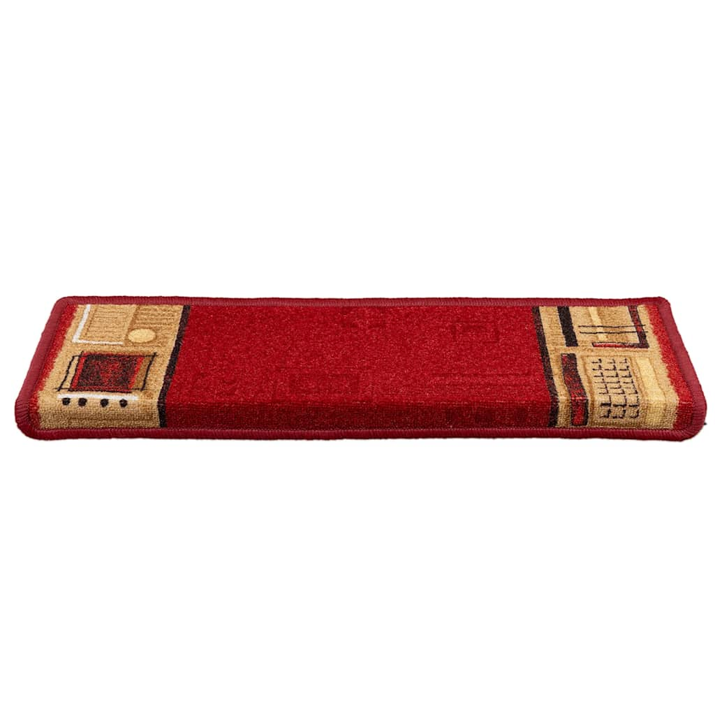 Vidaxl trapmatten zelfklevend 15 st 65x21x4 cm rood