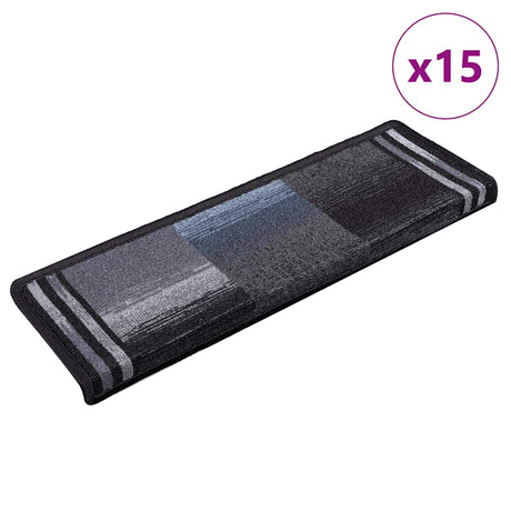 Vidaxl Mat à escalier auto-adhésif 15 ST 65x21x4 cm noir et gris