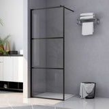 Vidaxl Walk-In Muron de douche transparente 80x195 cm ESG VERRE NOIR