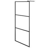 Vidaxl walk-in brusevæg gennemsigtig 100x195 cm esg glas sort