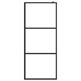 Vidaxl Walk-In Mur de douche transparent 100x195 cm Esg Verre noir
