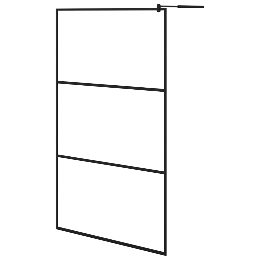 Vidaxl walk-in brusevæg gennemsigtig 115x195 cm esg glas sort