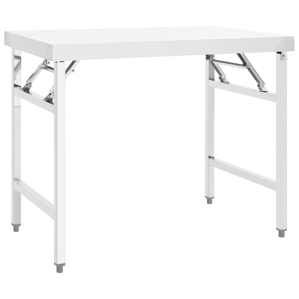 Vidaxl Kitchenwork Table Collapsible 100x60x80 cm rostfritt stål