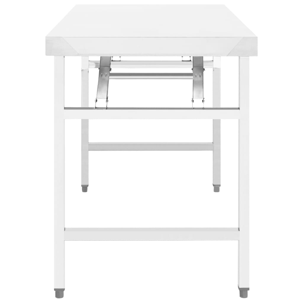 Vidaxl Kitchenwork Table Collapsible 100x60x80 cm rostfritt stål