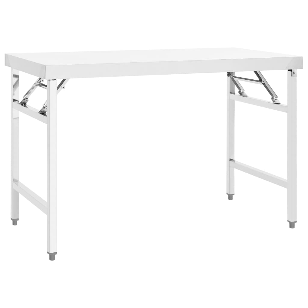 Vidaxl Kitchenwork Table Collapsible 120x60x80 cm rostfritt stål