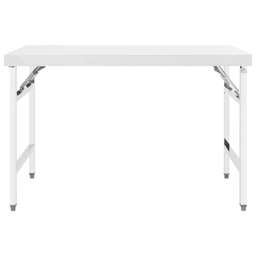 Vidaxl Kitchenwork Table Collapsible 120x60x80 cm rostfritt stål