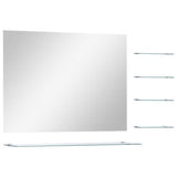 Miroir mural vidaxl avec 5 étagères 80x60 cm de couleur argentée