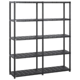 Rack de stockage Vidaxl 5 couches 142x38x170 cm Noir en plastique