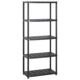 Rack de stockage Vidaxl 5 couches 142x38x170 cm Noir en plastique