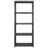 Rack de stockage Vidaxl 5 couches 142x38x170 cm Noir en plastique