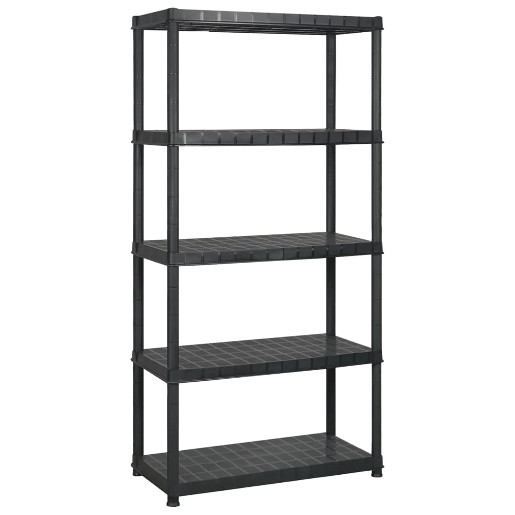 Rack de stockage Vidaxl 5 couches 170x40x185 cm en plastique noir