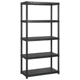 Rack de stockage Vidaxl 5 couches 170x40x185 cm en plastique noir