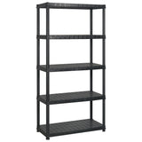 Rack de stockage Vidaxl 5 couches 183x45.7x185 cm Plastique noir