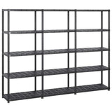 Rack de rangement Vidaxl 5 couches 213x38x170 cm Plastique noir