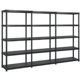 Rack de stockage Vidaxl 5 couches 255x40x185 cm en plastique noir