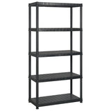 Rack de stockage Vidaxl 5 couches 255x40x185 cm en plastique noir