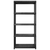 Rack de stockage Vidaxl 5 couches 255x40x185 cm en plastique noir