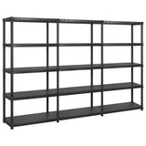 Rack de stockage Vidaxl 5 couches 274.5x45.7x185 cm Plastique noir