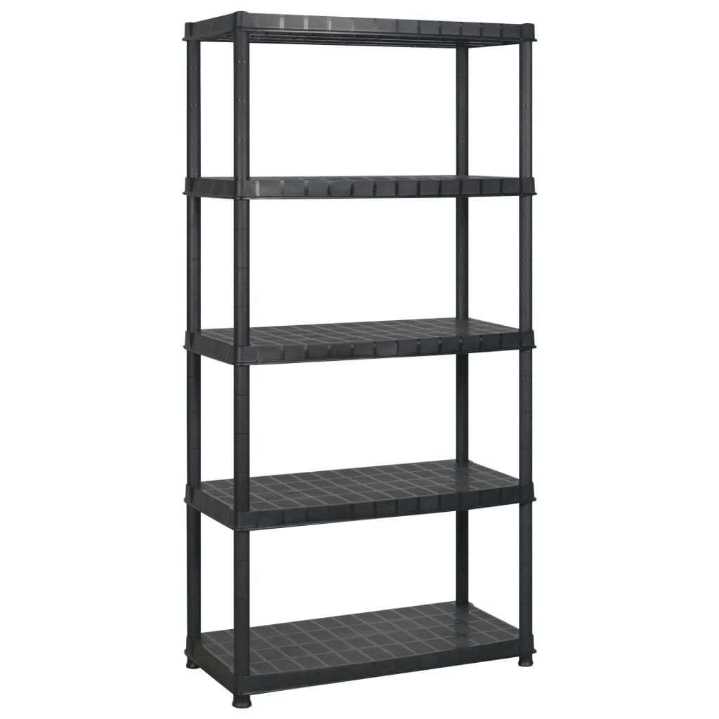 Rack de stockage Vidaxl 5 couches 274.5x45.7x185 cm Plastique noir