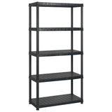 Rack de stockage Vidaxl 5 couches 274.5x45.7x185 cm Plastique noir